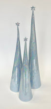 Load image into Gallery viewer, Ceramic Trees Periwinkle Blue Mother of Pearl Trio #6 (15-19 inches)
