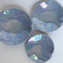Load image into Gallery viewer, Ceramic Nesting Dishes Periwinkle Blue with Mother of Pearl