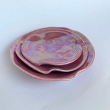 Load image into Gallery viewer, Ceramic Nesting Dishes Bubblegum Pink with Mother of Pearl