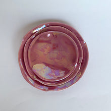 Load image into Gallery viewer, Ceramic Nesting Dishes Bubblegum Pink with Mother of Pearl
