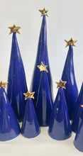 Load image into Gallery viewer, Ceramic Trees Blue with 22k Gold Individual #5 (12 inches)