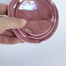 Load and play video in Gallery viewer, Ceramic Nesting Dishes Bubblegum Pink with Mother of Pearl
