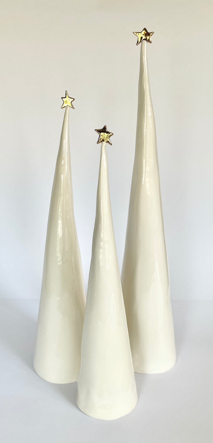 Ceramic Trees 22k Gold Trios #6 (14-21 inches)