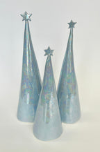 Load image into Gallery viewer, Ceramic Trees Periwinkle Blue Mother of Pearl Trio #4 (8-11 inches)
