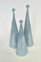 Load image into Gallery viewer, Ceramic Trees Periwinkle Blue Mother of Pearl Trio #4 (8-11 inches)
