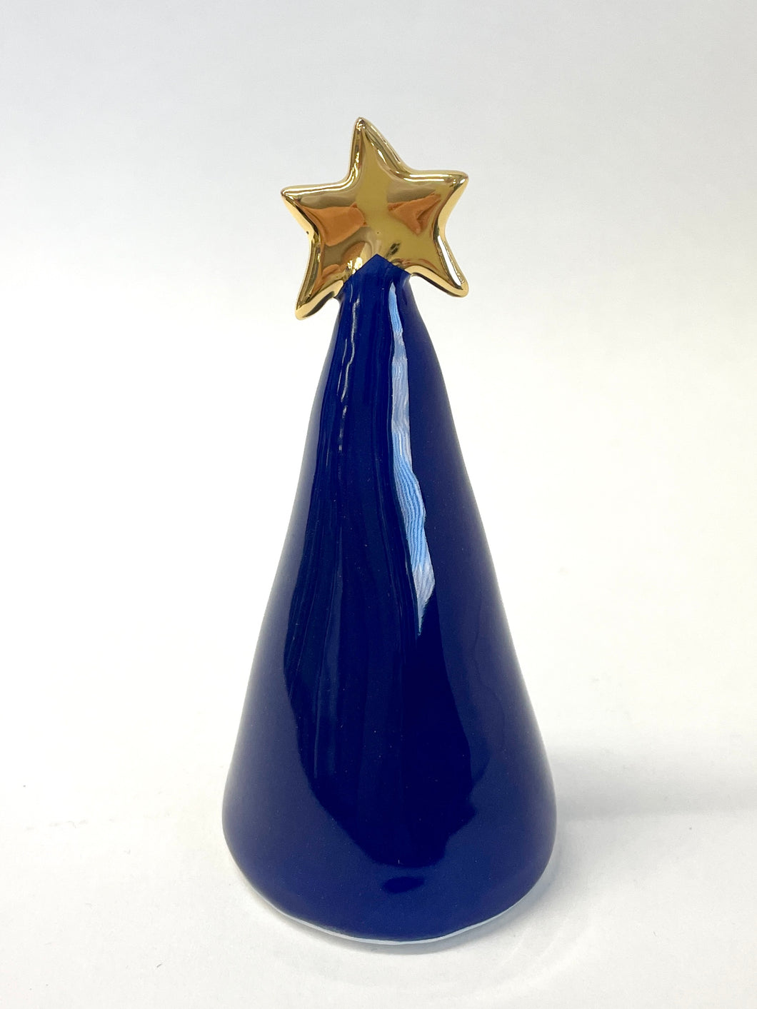 Ceramic Trees Blue with 22k Gold Individual #2 (4 inches)