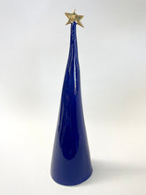 Load image into Gallery viewer, Ceramic Trees Blue with 22k Gold Individual #5 (12 inches)
