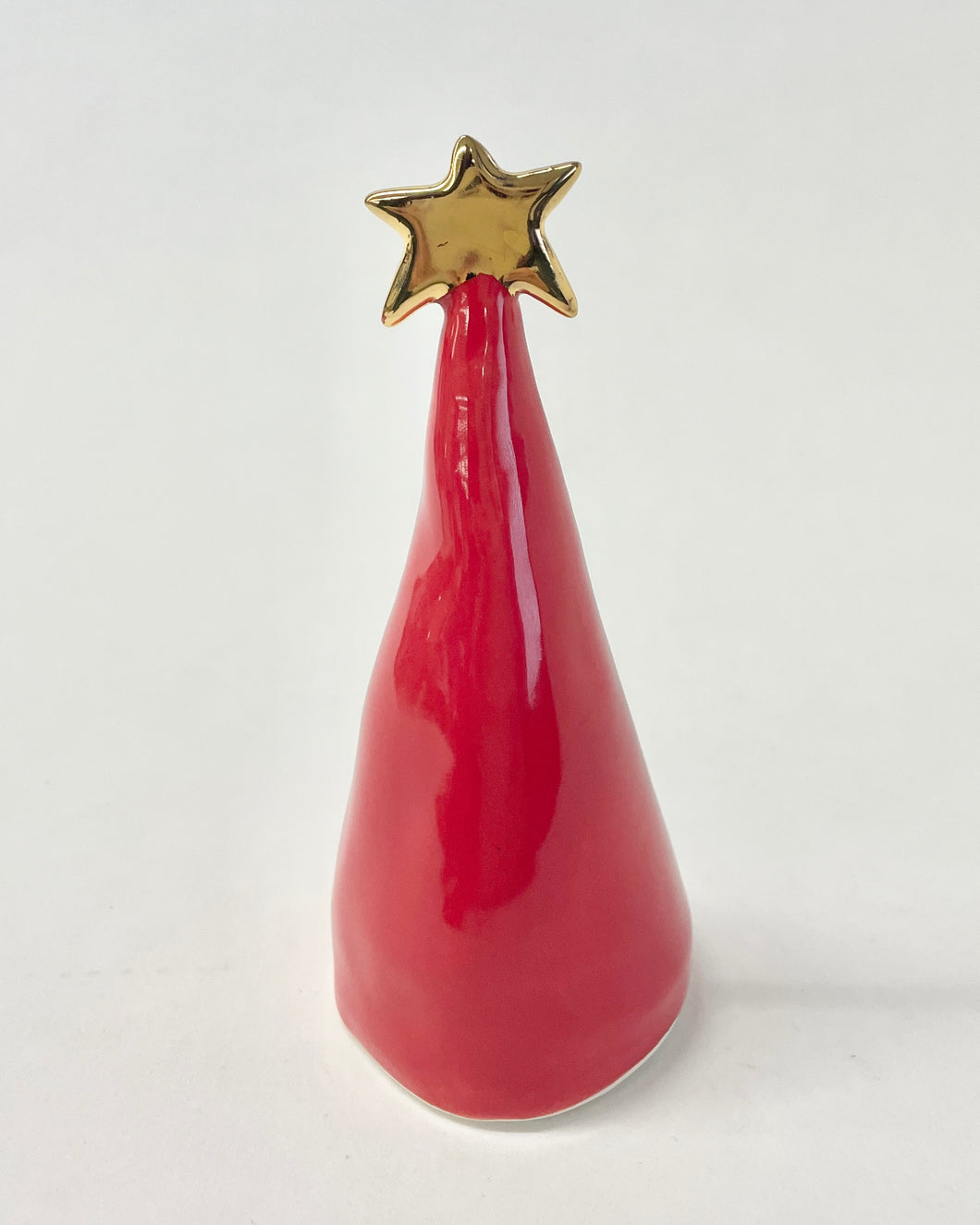 Ceramic Trees Red with 22k Gold Individual #2 (4 inches)