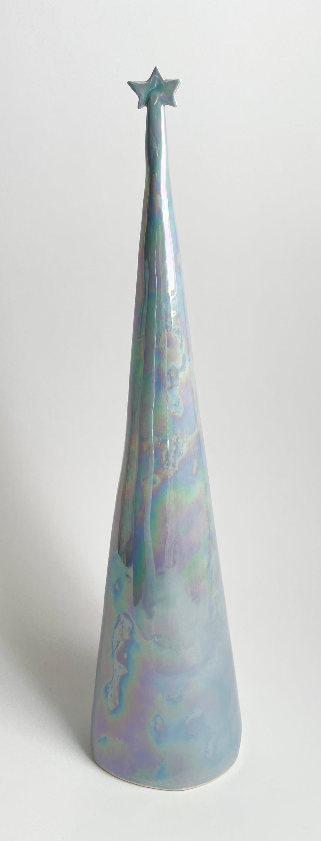 Ceramic Trees Periwinkle Blue Mother of Pearl Individual #5.2 (14 inches)
