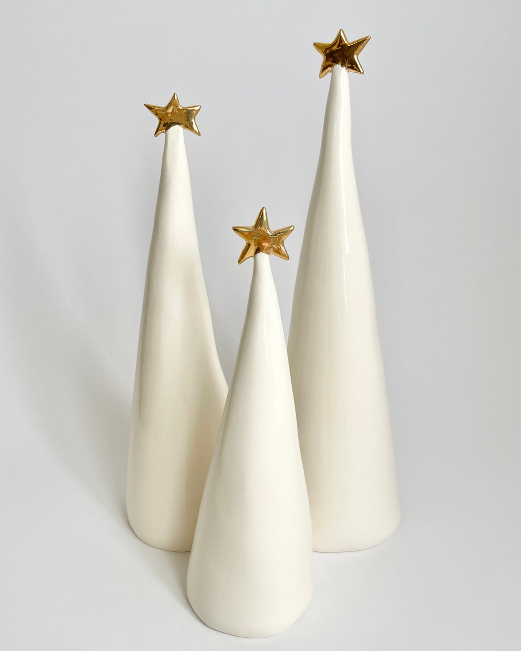 Ceramic Trees 22k Gold Trios #4 (7-12 inches)
