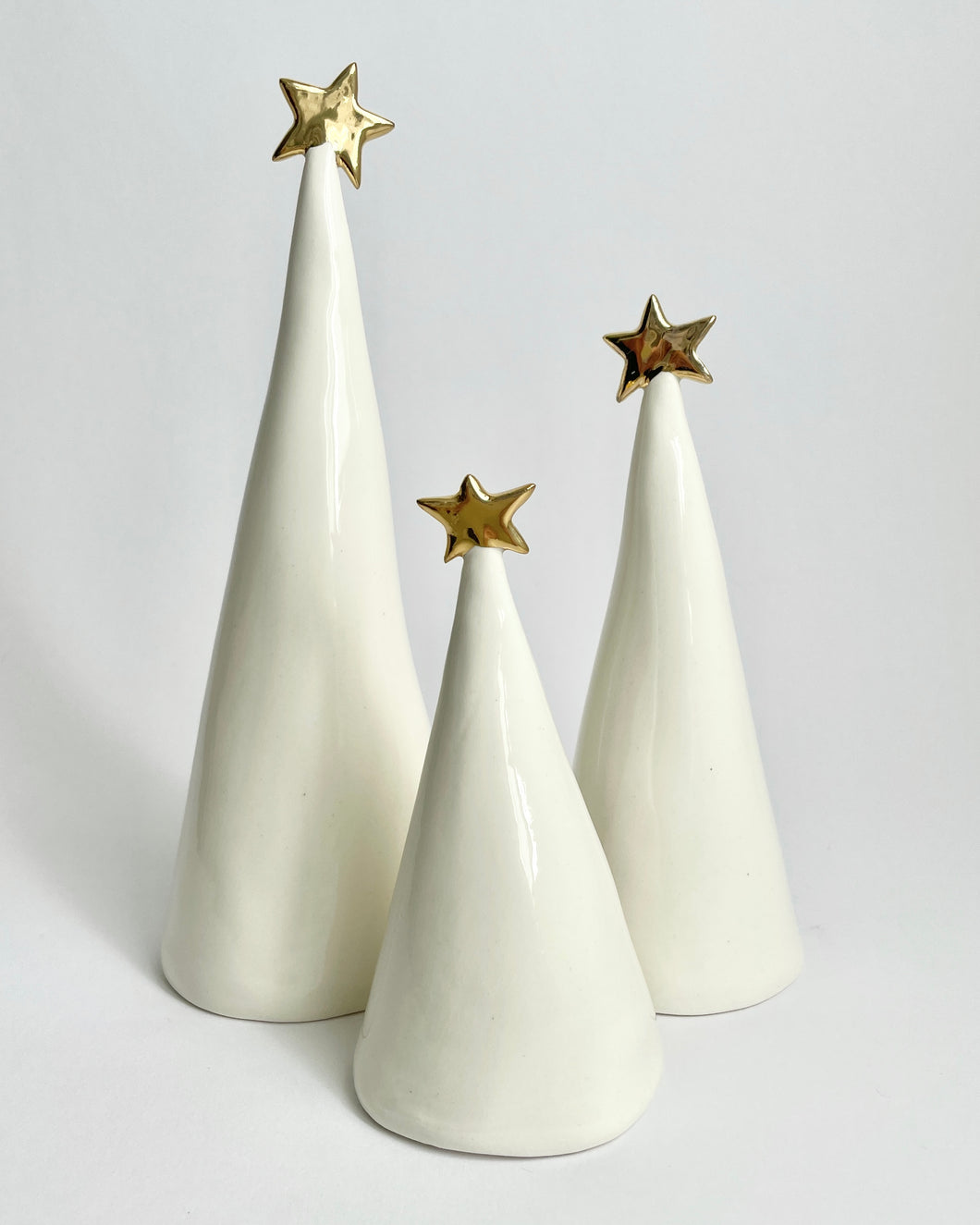 Ceramic Trees 22k Gold Trios #3 (4-8.5 inches)