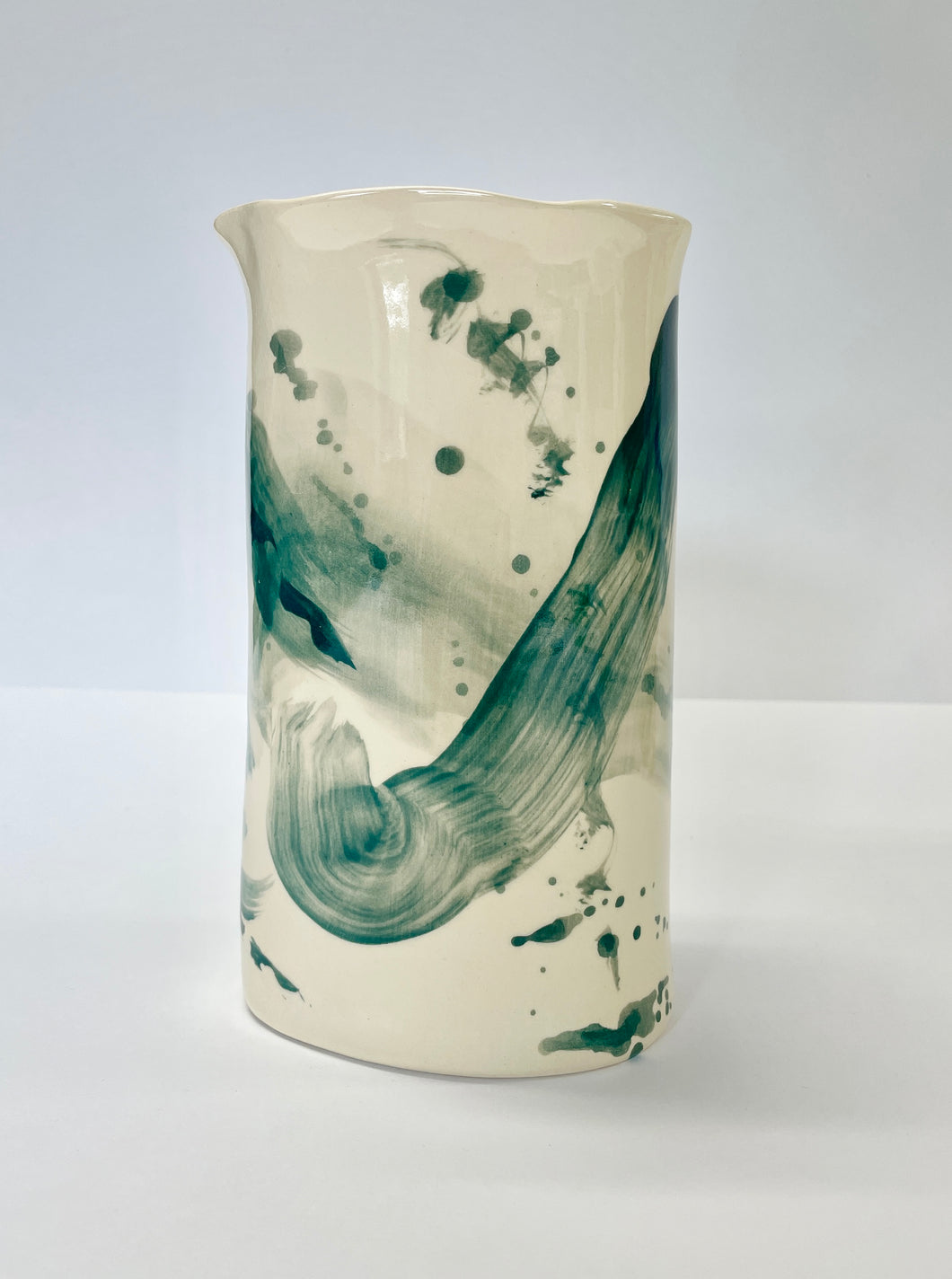 Ceramic Abstract Vase Blue-Green