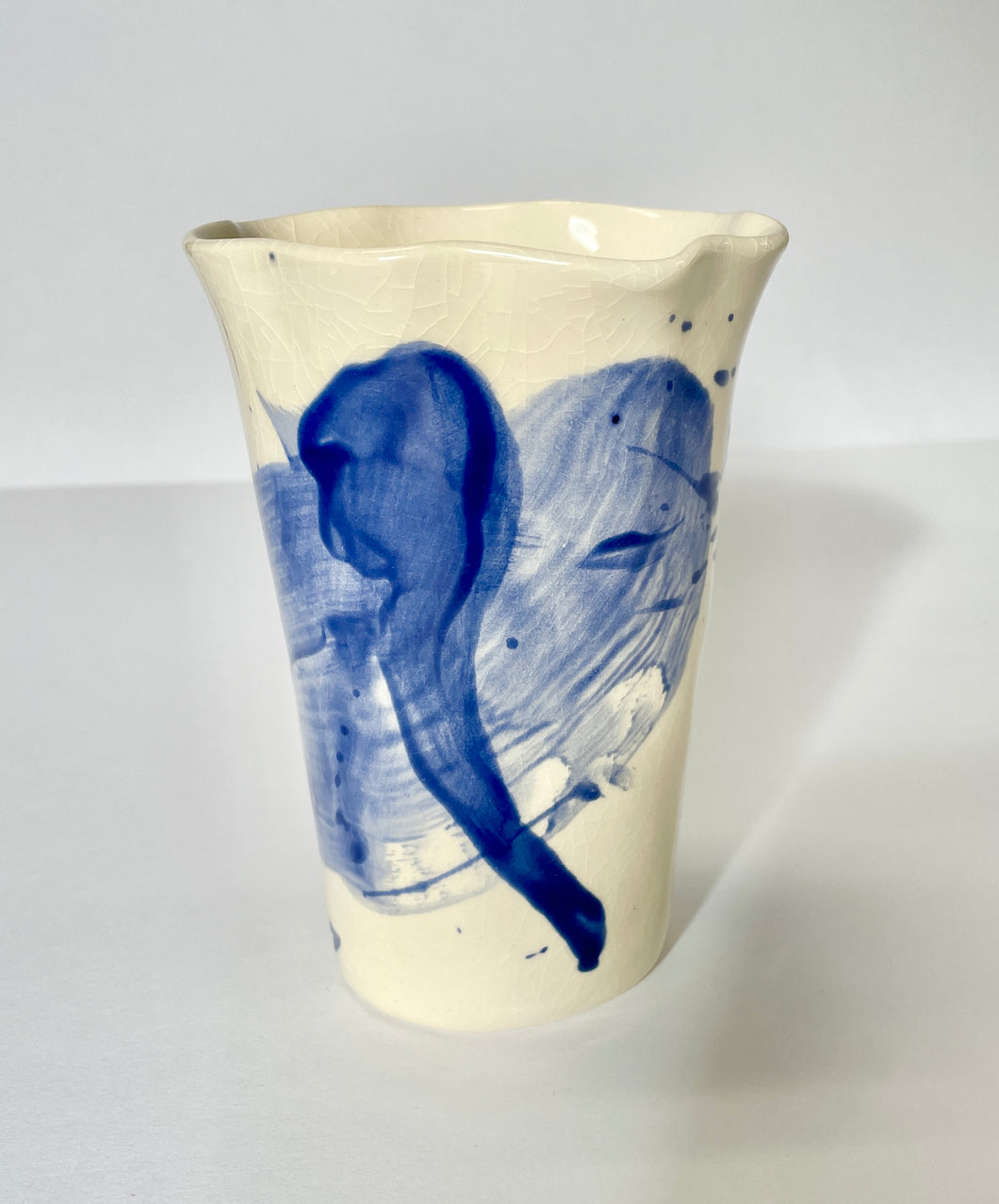 Ceramic Abstract Vase Blue