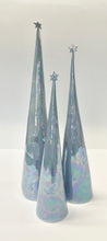 Load image into Gallery viewer, Ceramic Trees Periwinkle Blue Mother of Pearl Trio #6 (15-19 inches)
