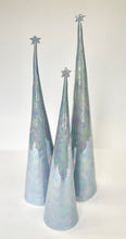 Load image into Gallery viewer, Ceramic Trees Periwinkle Blue Mother of Pearl Trio #6 (15-19 inches)
