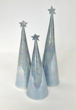 Load image into Gallery viewer, Ceramic Trees Periwinkle Blue Mother of Pearl Trio #4 (8-11 inches)
