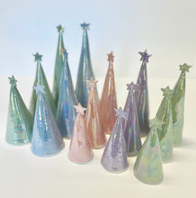 Load image into Gallery viewer, Ceramic Trees Sage Green Mother of Pearl Trio #3 (4-8.5 inches)
