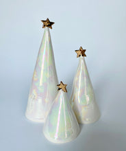 Load image into Gallery viewer, Ceramic Trees 22k Gold + Mother of Pearl trio (3-6 inches)
