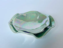 Load image into Gallery viewer, Ceramic Nesting Dishes Sage Green with Mother of Pearl
