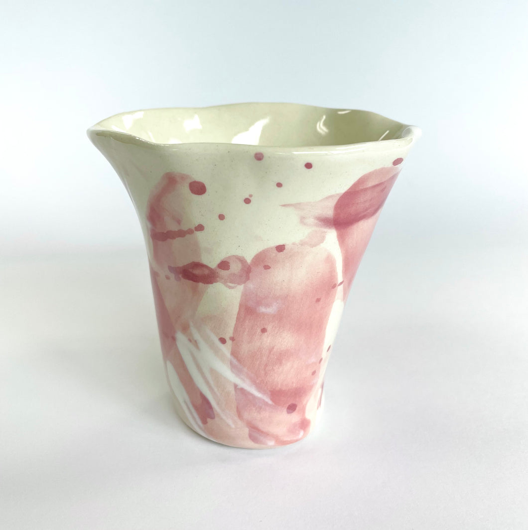 Ceramic abstract vase- pink