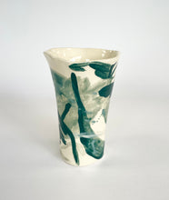 Load image into Gallery viewer, Ceramic abstract vase- blue green
