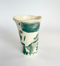 Load image into Gallery viewer, Ceramic abstract vase- blue green
