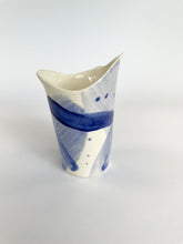 Load image into Gallery viewer, Ceramic abstract vase- cobalt blue
