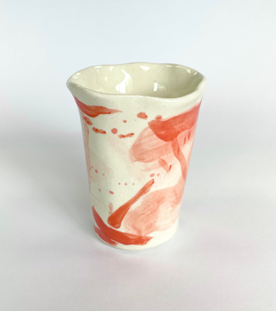 Ceramic abstract vase- orange