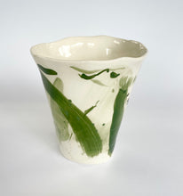 Load image into Gallery viewer, Ceramic abstract vase- earth green
