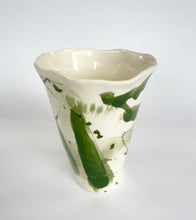 Load image into Gallery viewer, Ceramic abstract vase- earth green
