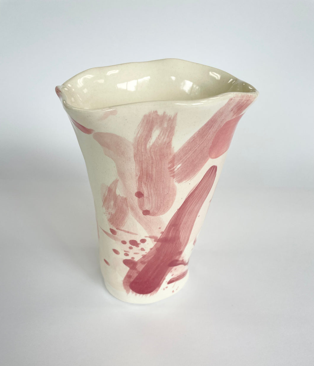 Ceramic abstract vase- pink