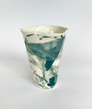 Load image into Gallery viewer, Ceramic abstract vase- blue green
