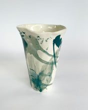 Load image into Gallery viewer, Ceramic abstract vase- blue green
