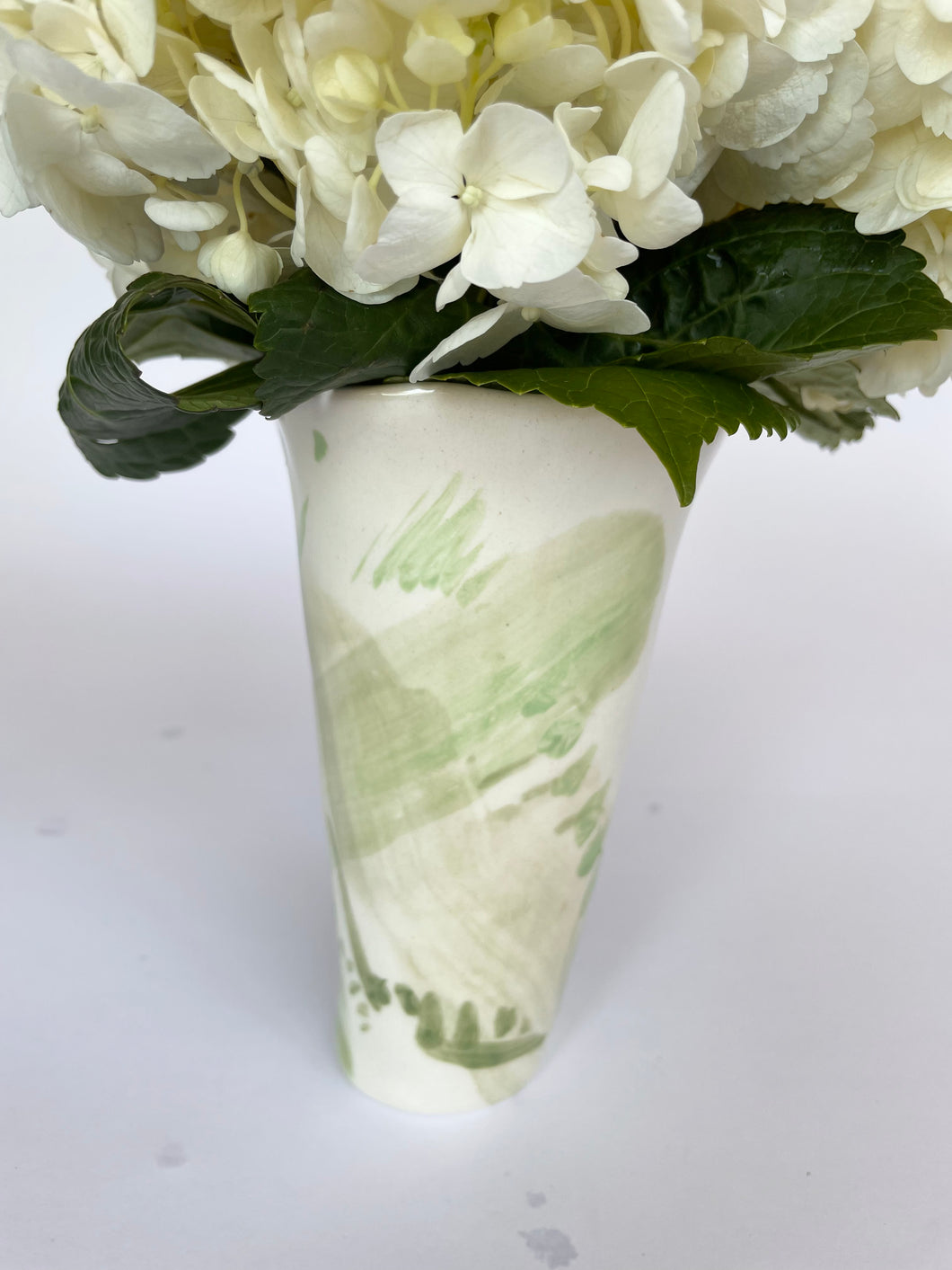 Ceramic abstract vase- light green