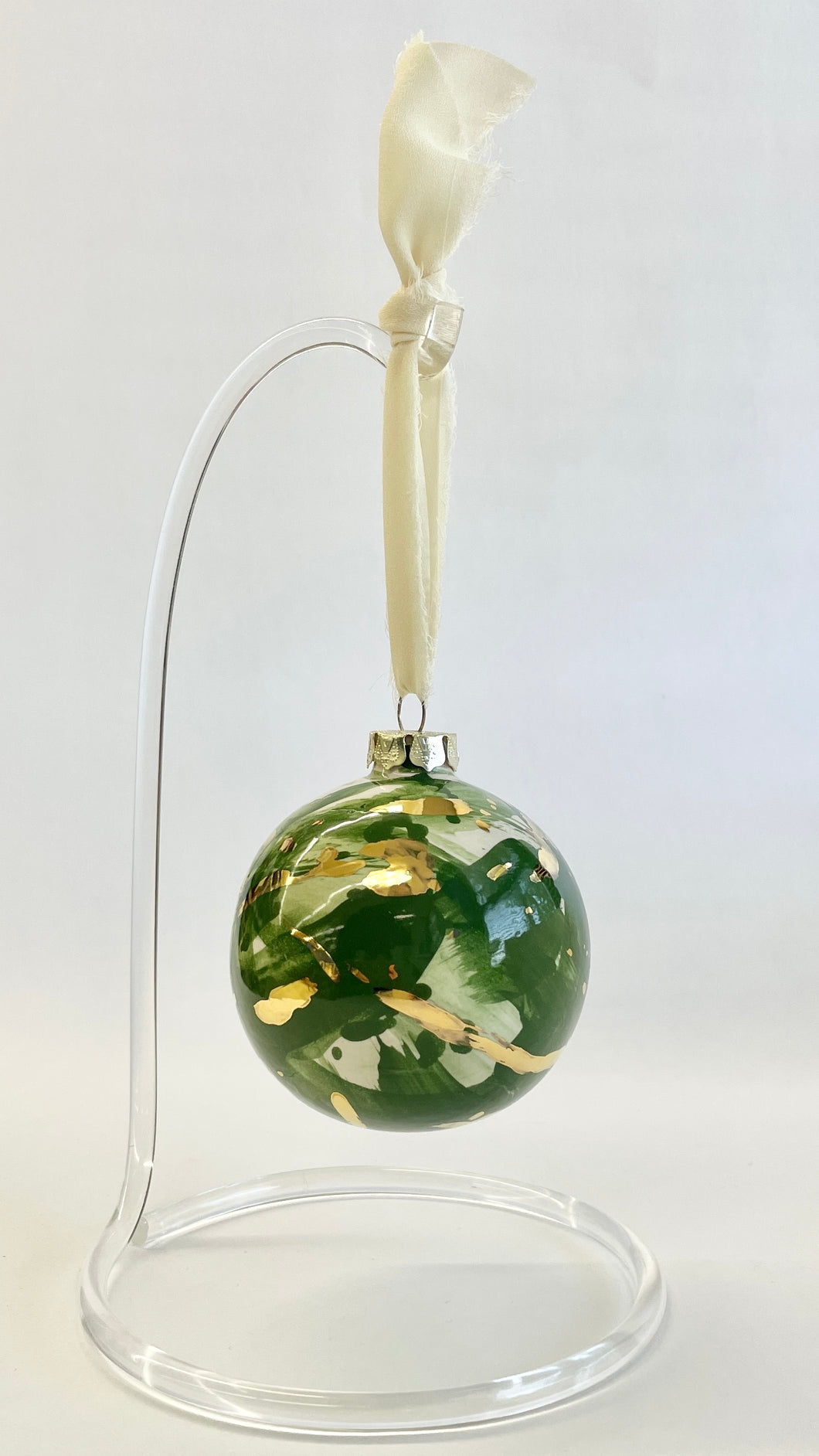 Ornament Dark Green with 22k Gold