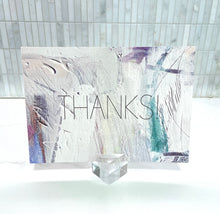 Load image into Gallery viewer, THANKS cards + envelopes (6) gray/white acrylic textures
